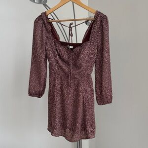 Abercrombie & Fitch Brown Mini Dress with White Dot Print